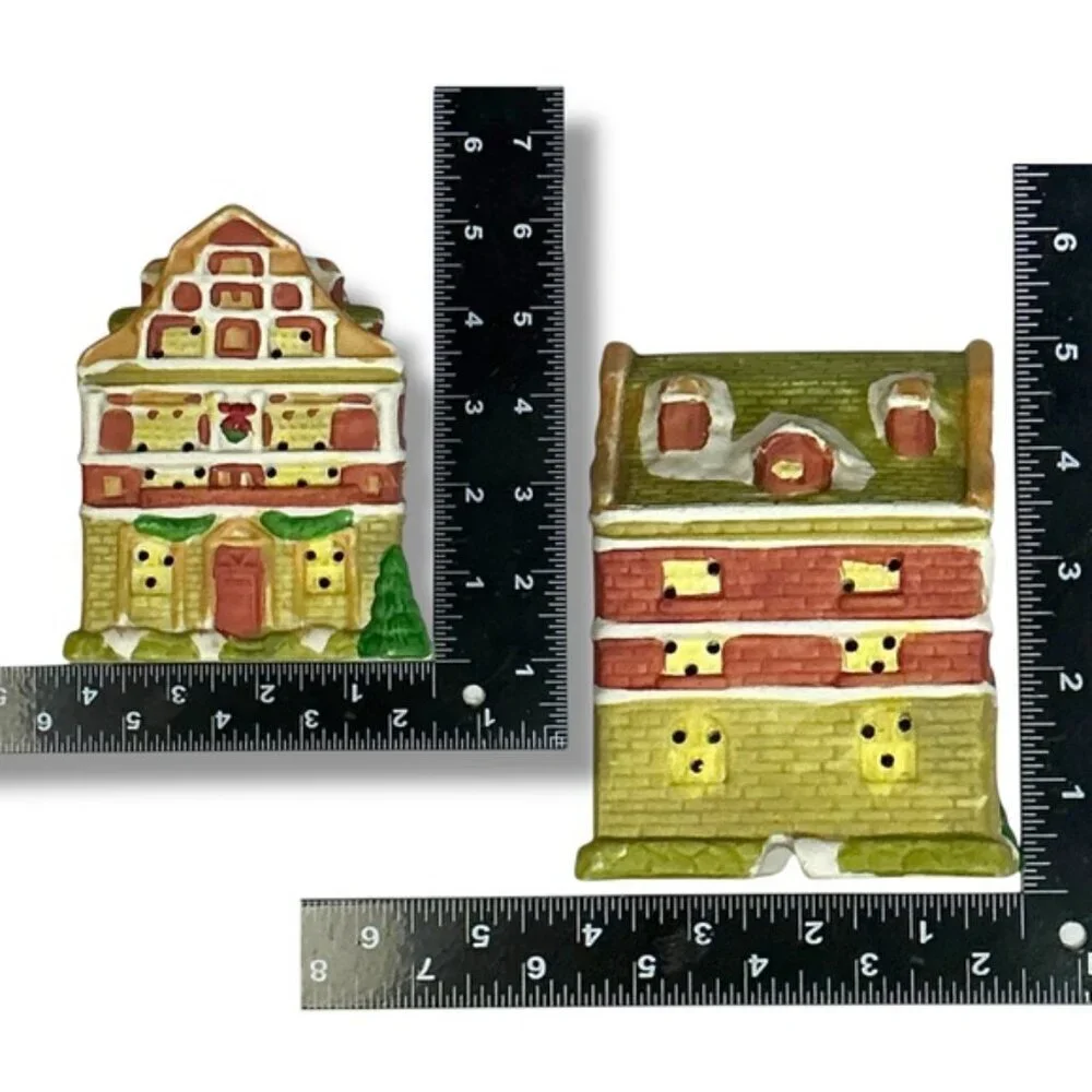 Vintage Village Store Christmas Holiday Porcelain Bisque House Collectible 1991